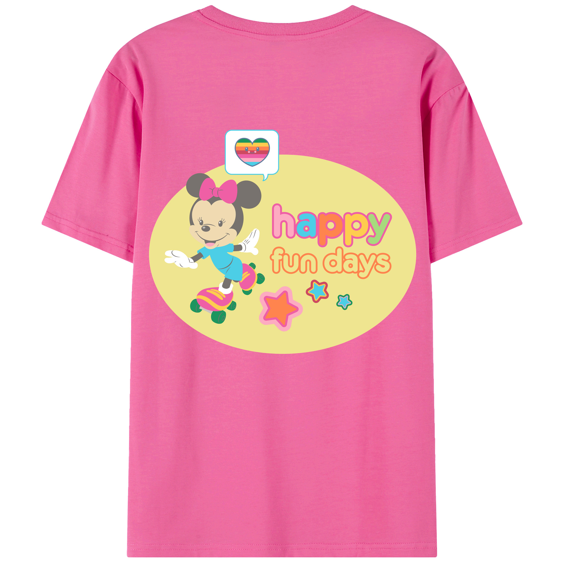 （画像用） ミッキーマウス Mickey Mouse レディース半袖Tシャツ(バックプリント)